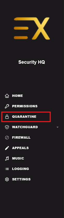 Basic Configuration - highlight quaratine tab